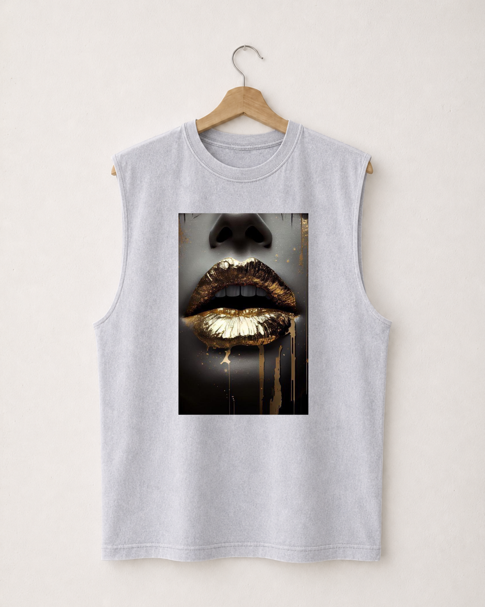 Tank top Gold Lips