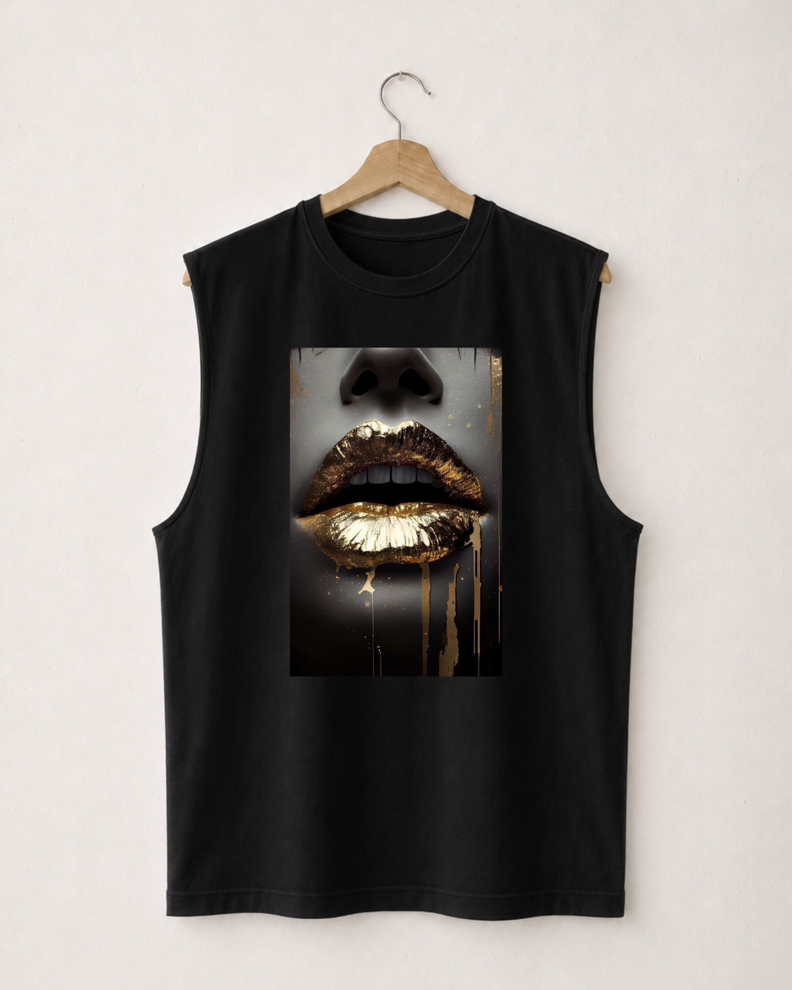 Tank top Gold Lips