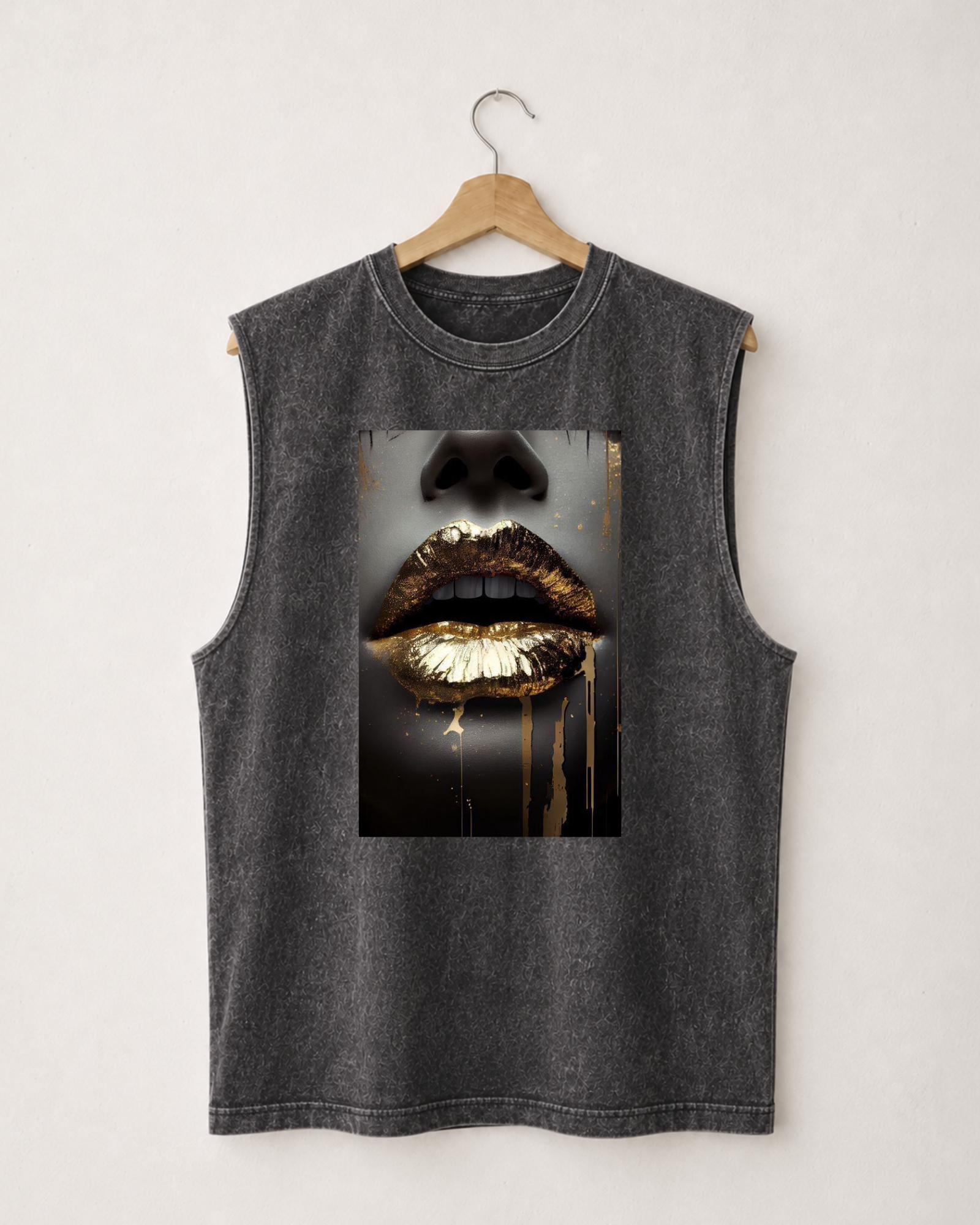 Tank top Gold Lips