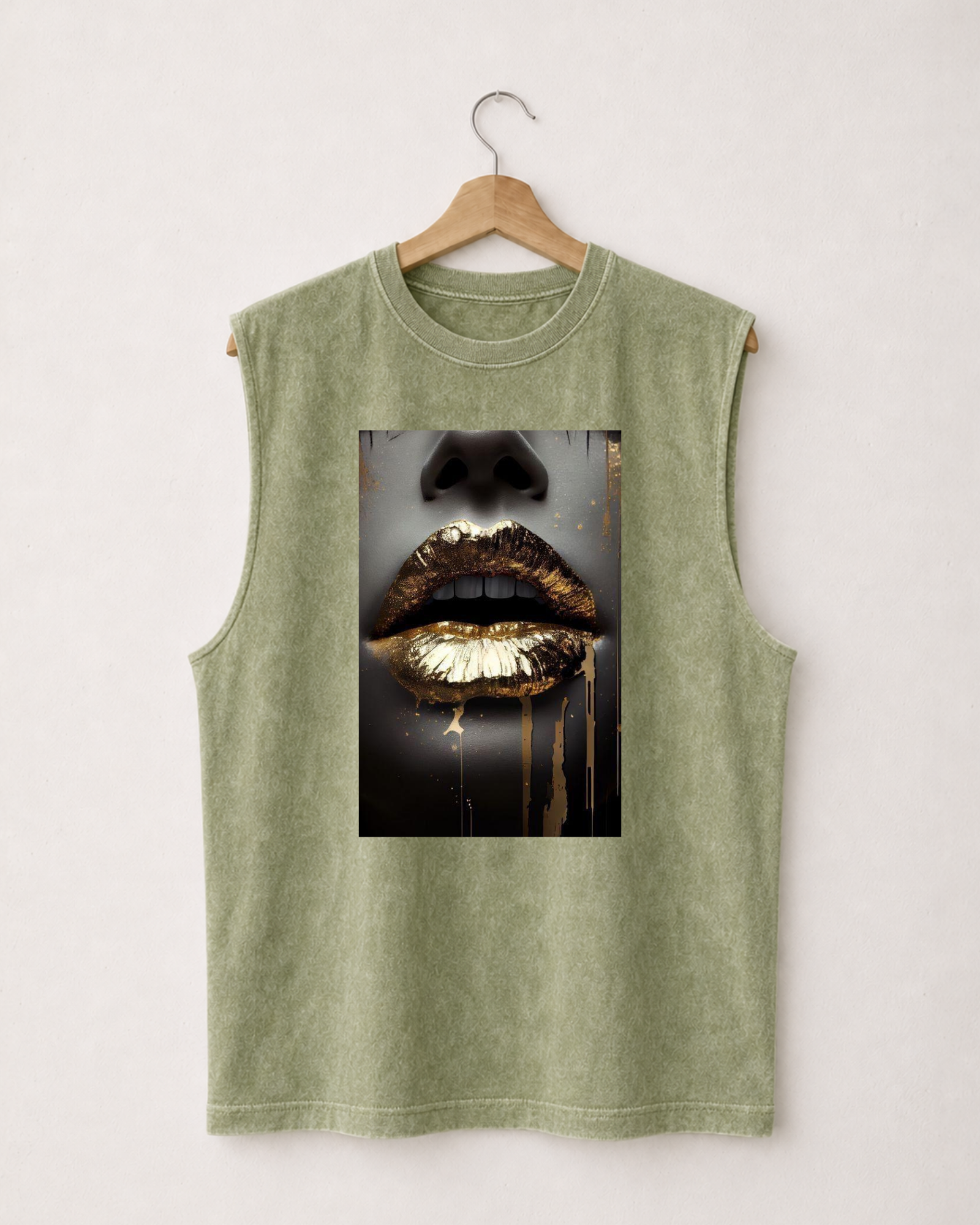 Tank top Gold Lips
