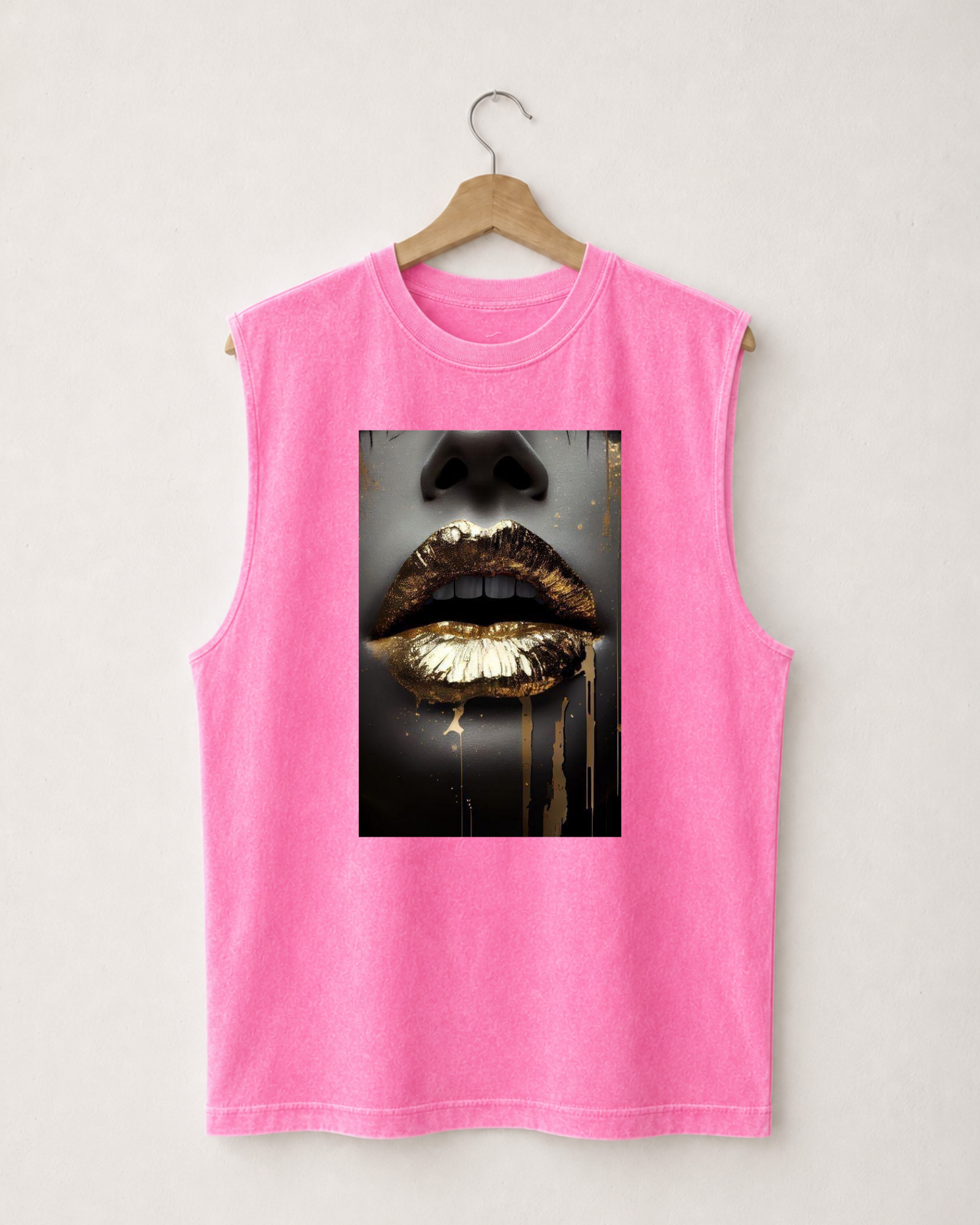 Tank top Gold Lips