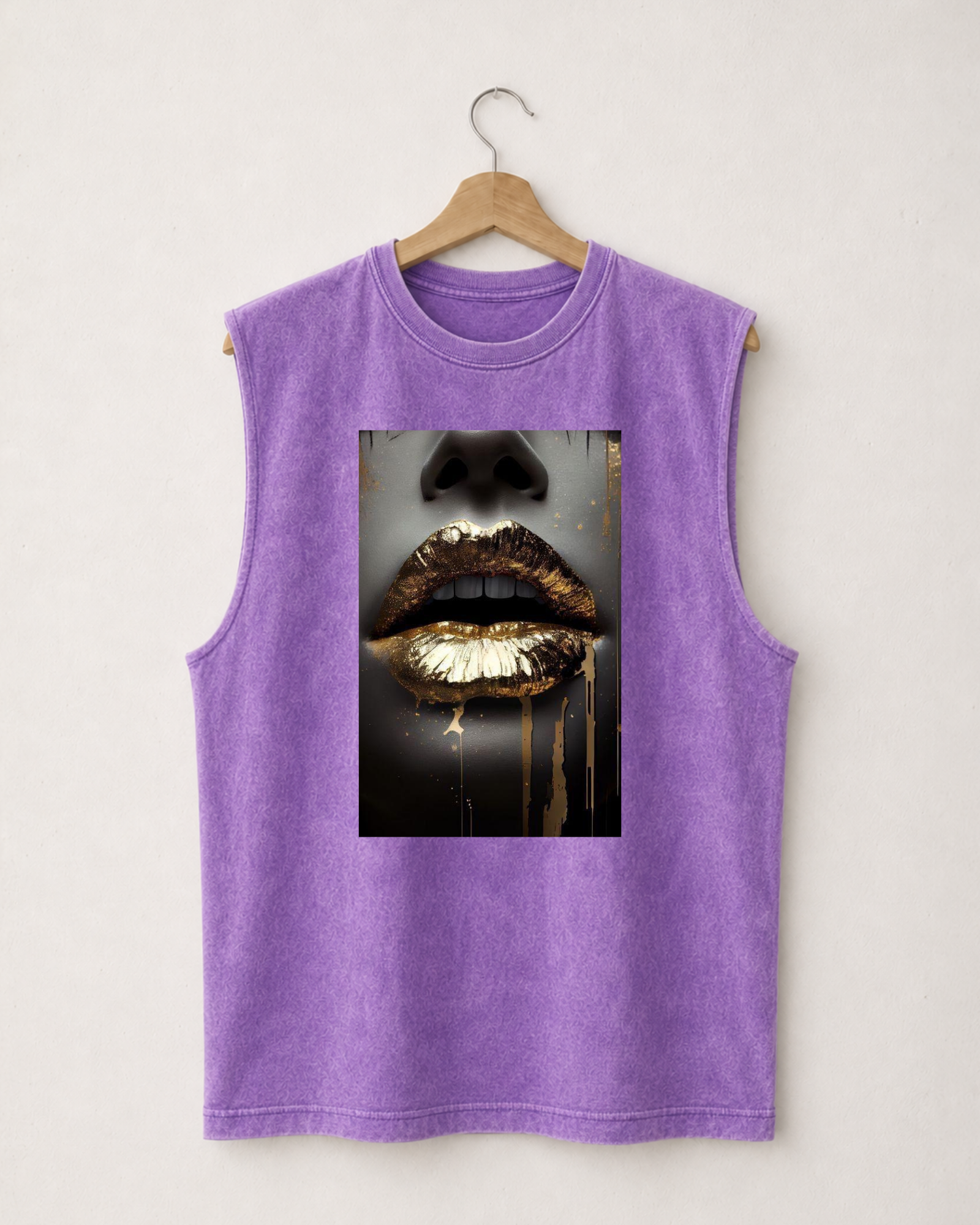 Tank top Gold Lips