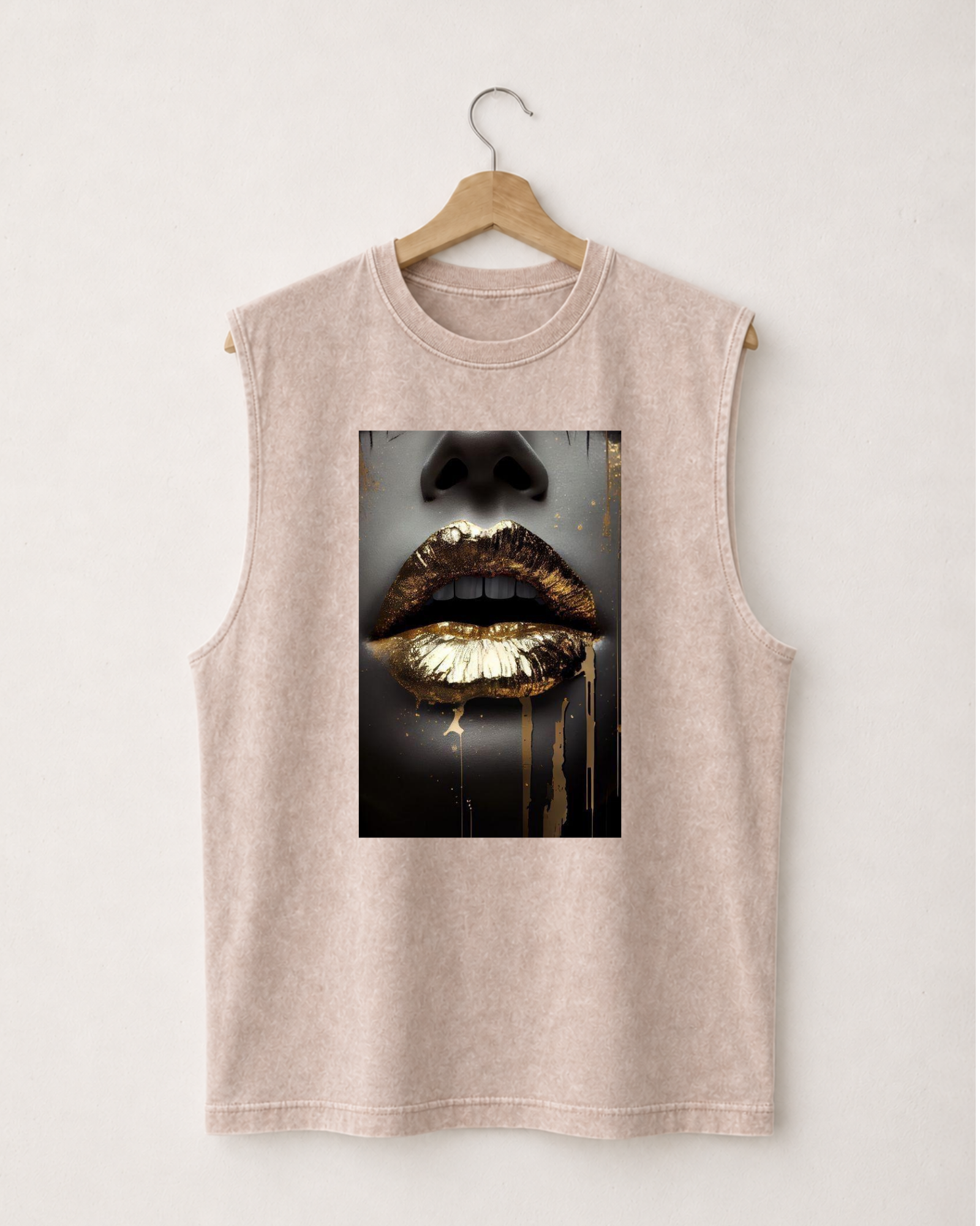 Tank top Gold Lips