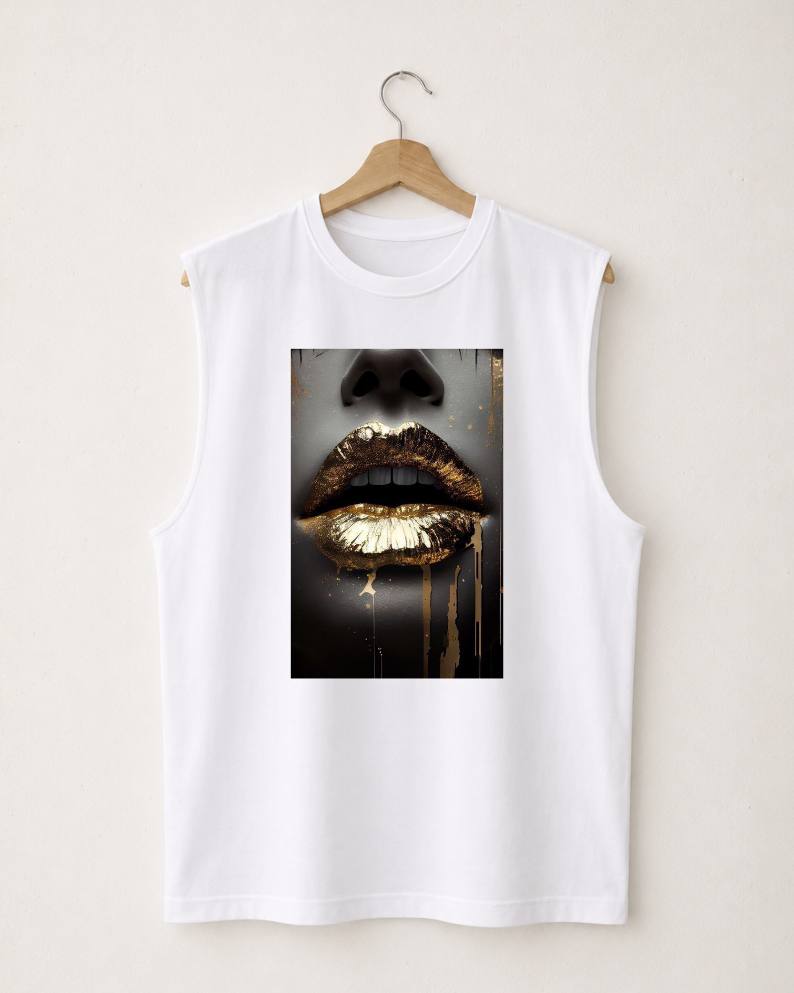 Tank top Gold Lips