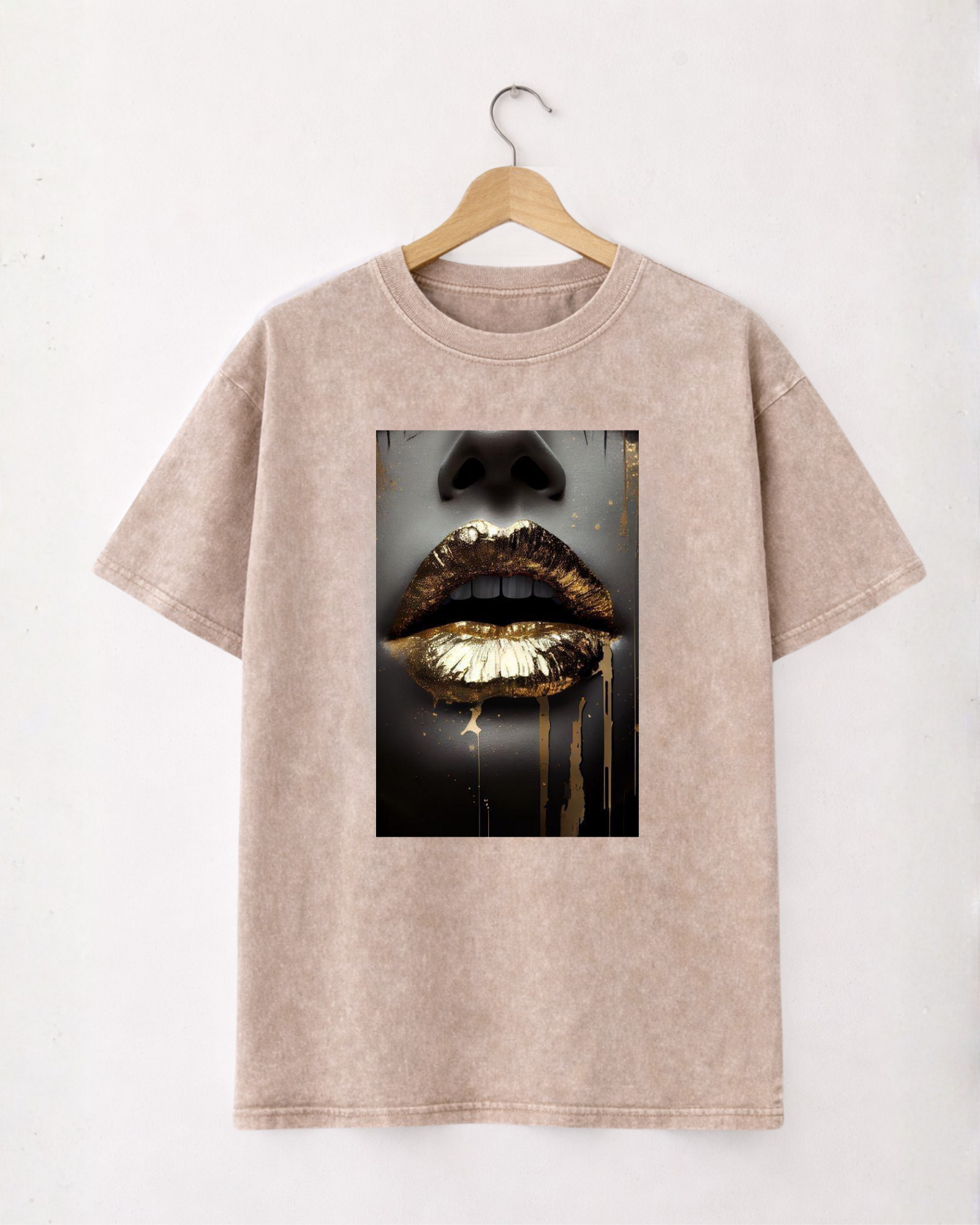 T-shirt Gold Lips